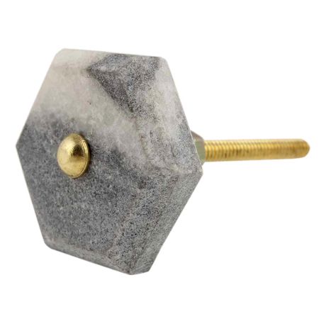 Grey Hexagon stone Cabinet knobs